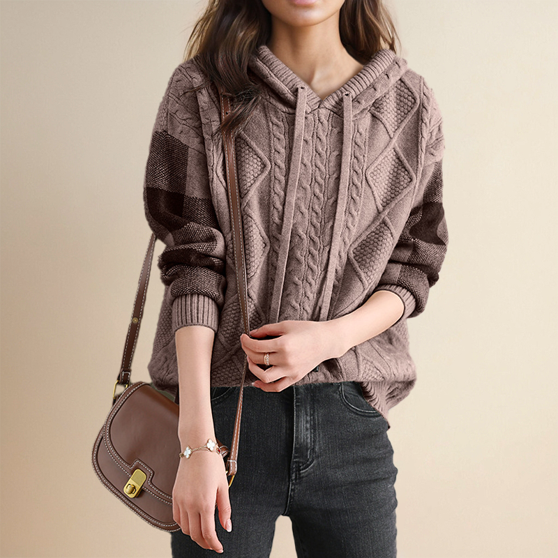 Emily | Cable Knit Hoodie Sweater 2