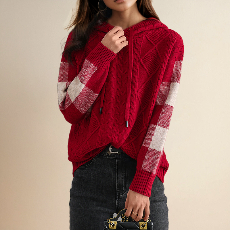 Emily | Cable Knit Hoodie Sweater 3