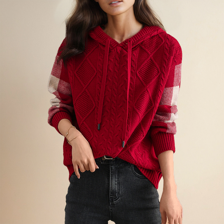 Emily | Cable Knit Hoodie Sweater 5
