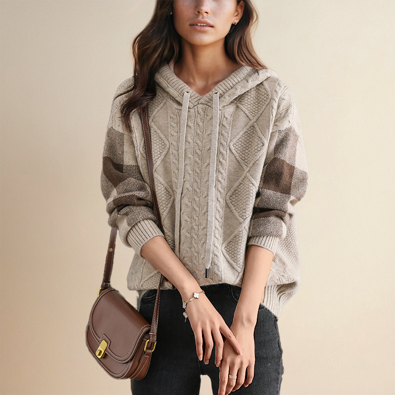Emily | Cable Knit Hoodie Sweater 6