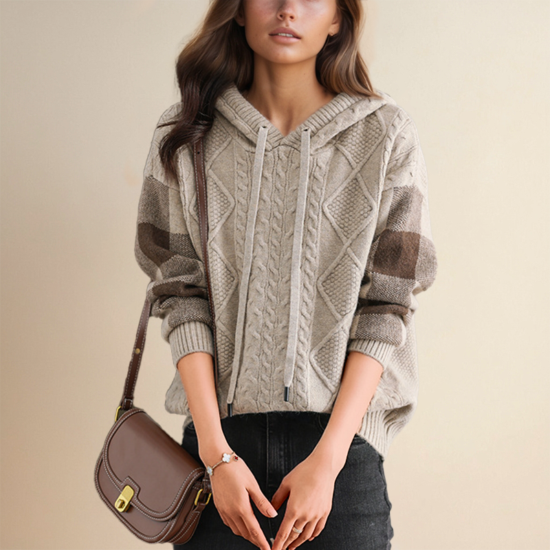 Emily | Cable Knit Hoodie Sweater 7
