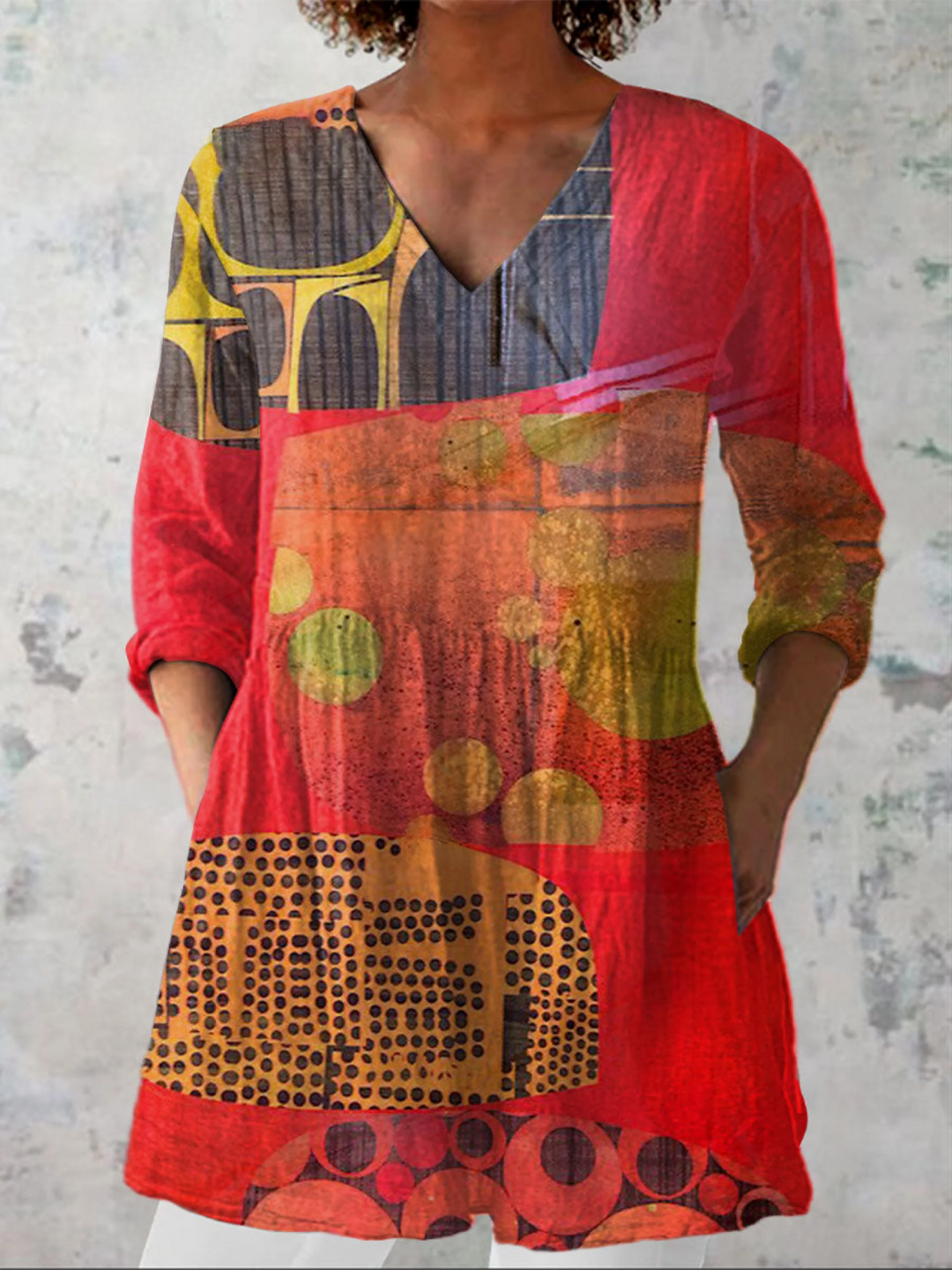 Indira | Long V-Neck Shirt 0
