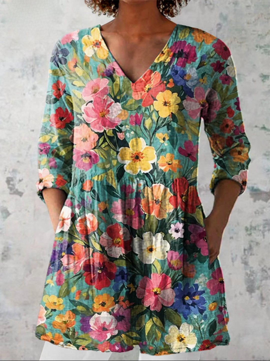 Ines | Long V-Neck Shirt 0