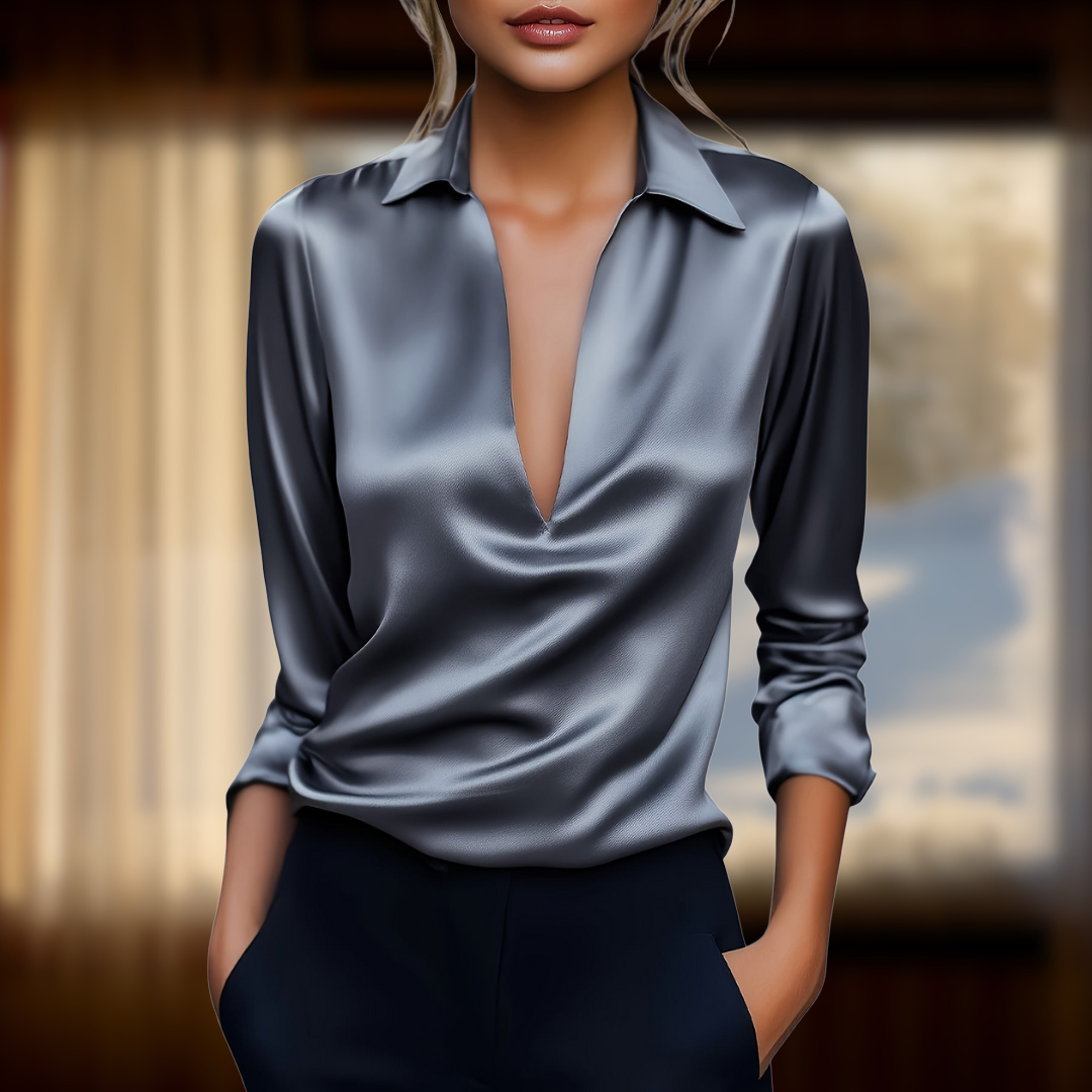 Kyrra™ | Elegant Silk Blouse for Women