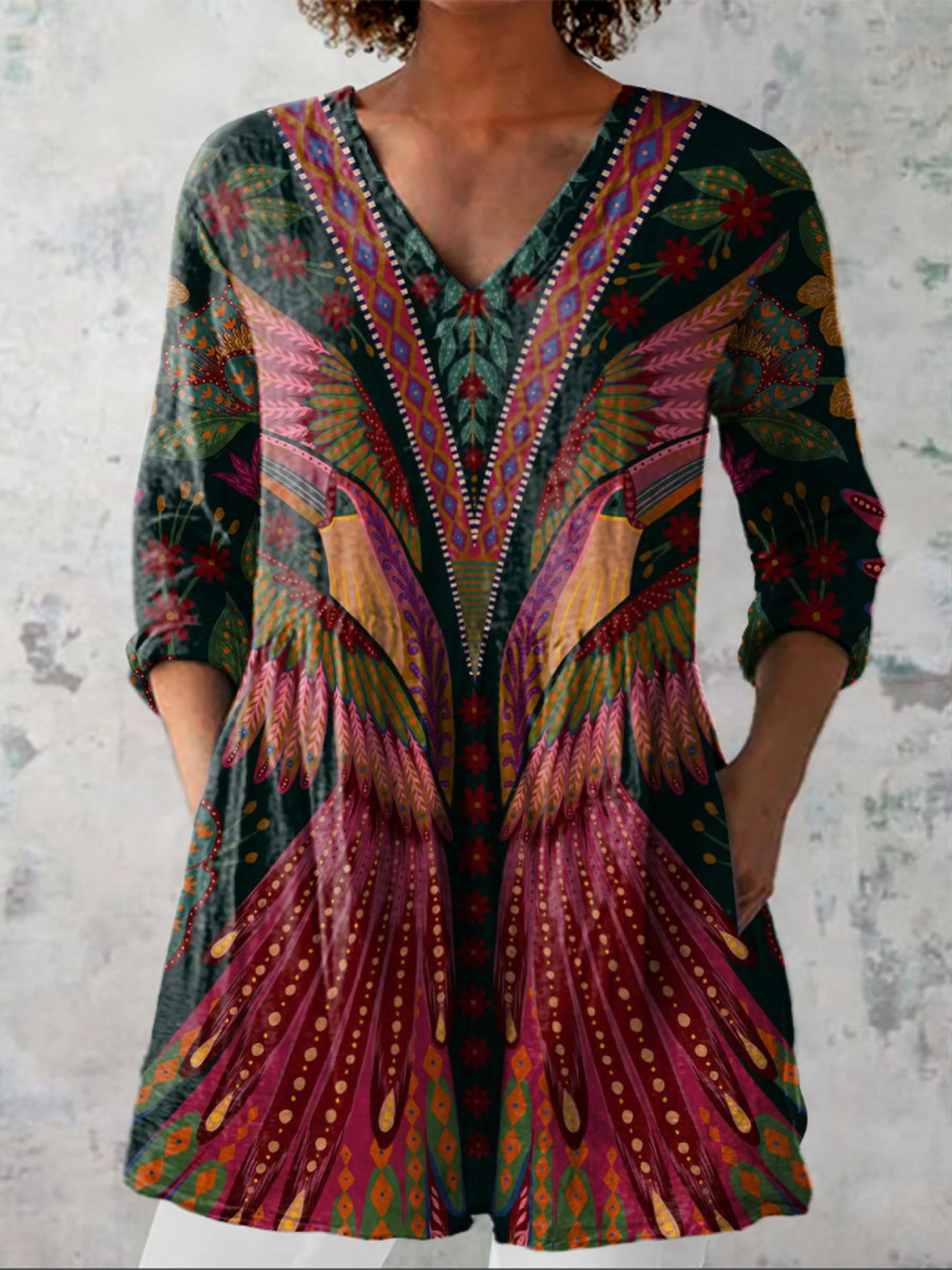 Adrianna | Long V-Neck Shirt 0