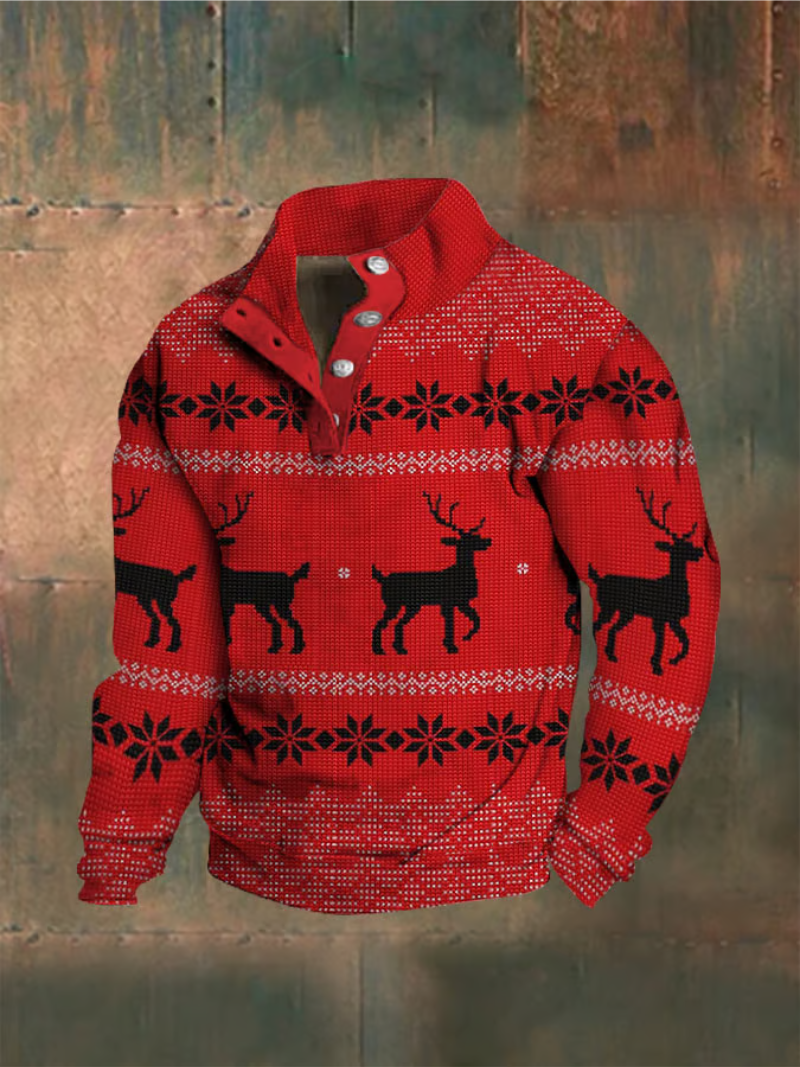 Andreas - Classic Christmas sweater with reindeer pattern 0
