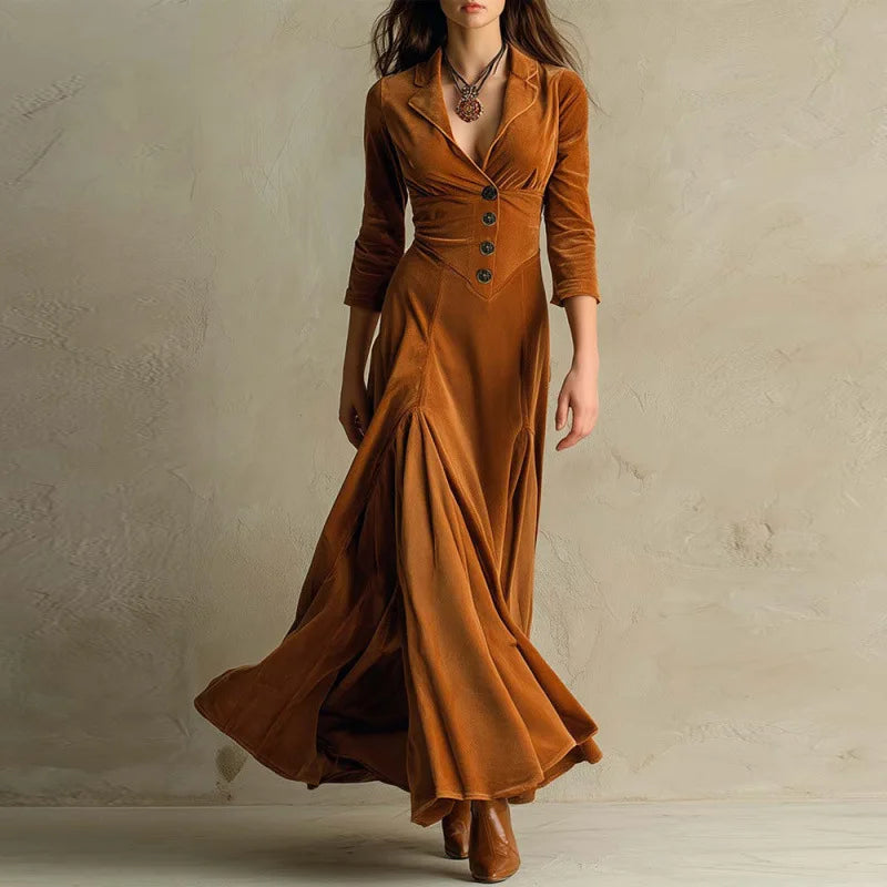 Anna | Long Velvet Dress 0