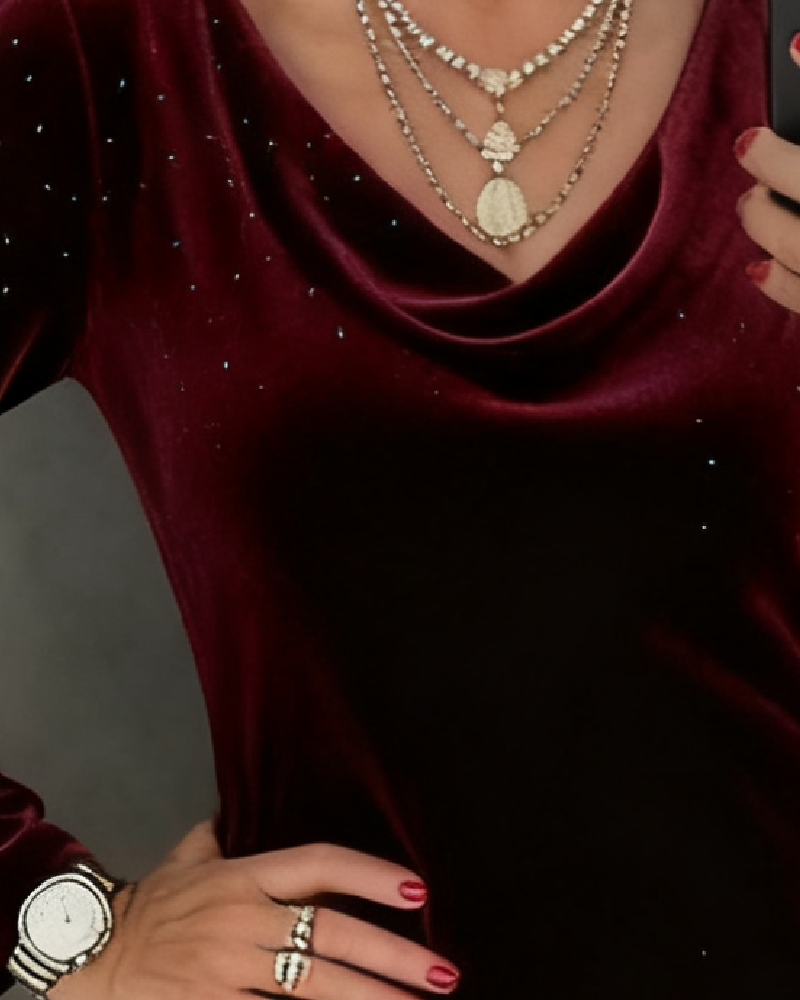 Aubrey | Shimmering Finish Straight-Cut Dress 1