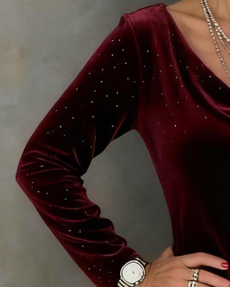 Aubrey | Shimmering Finish Straight-Cut Dress 2