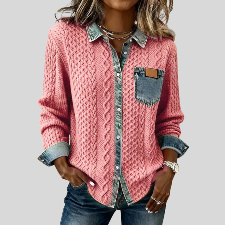 Ava™ | Cozy Denim Patchwork Shirt 2