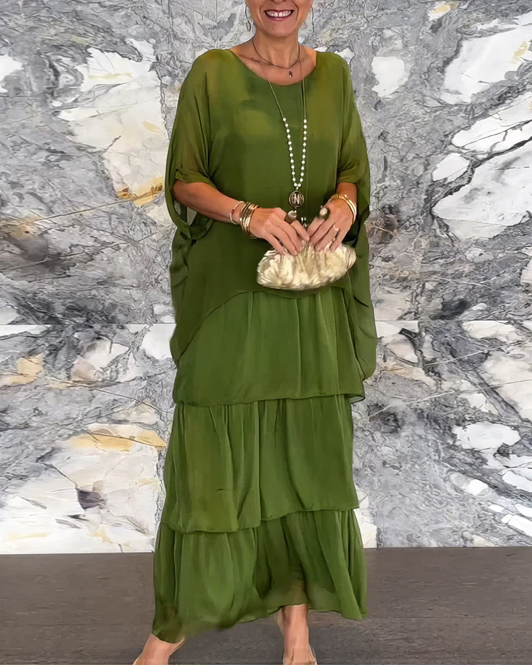 Caroline™ | Elegant Long Sleeve Maxi Dress for Women 0