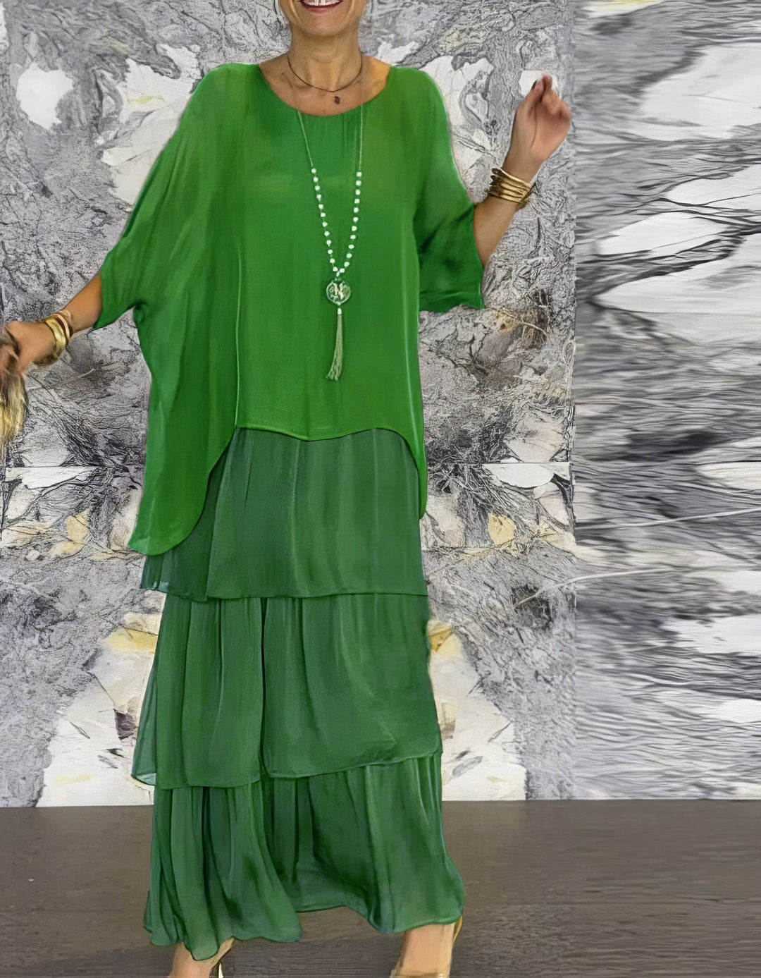 Caroline™ | Elegant Long Sleeve Maxi Dress for Women 12