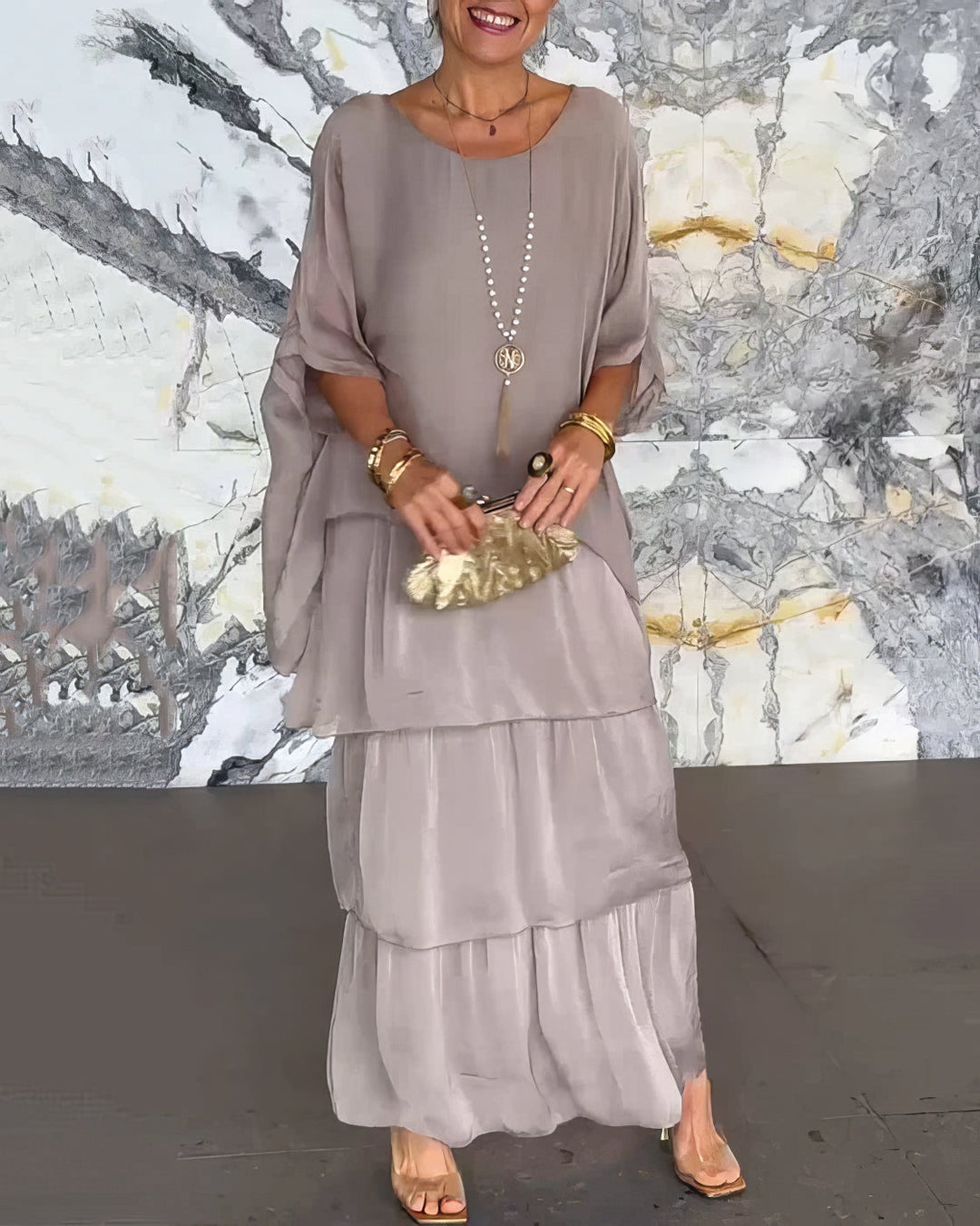 Caroline™ | Elegant Long Sleeve Maxi Dress for Women 8