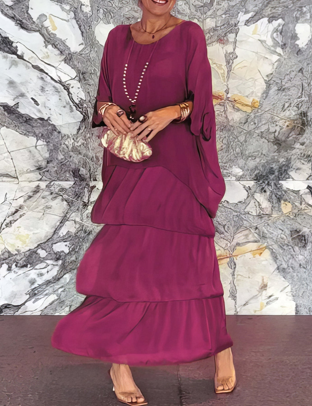 Caroline™ | Elegant Long Sleeve Maxi Dress for Women 9