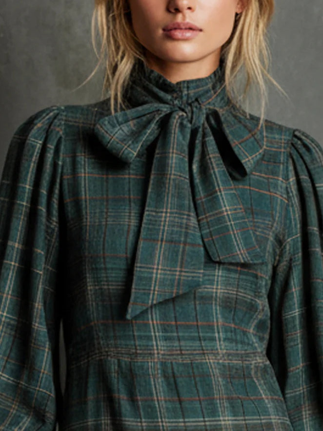 Celeste | Plaid Bow Mini Dress 1