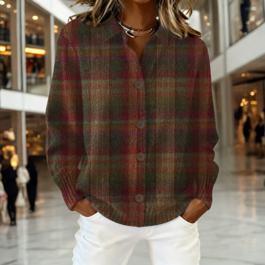 Charlotte | Timeless Plaid Knit Cardigan 0