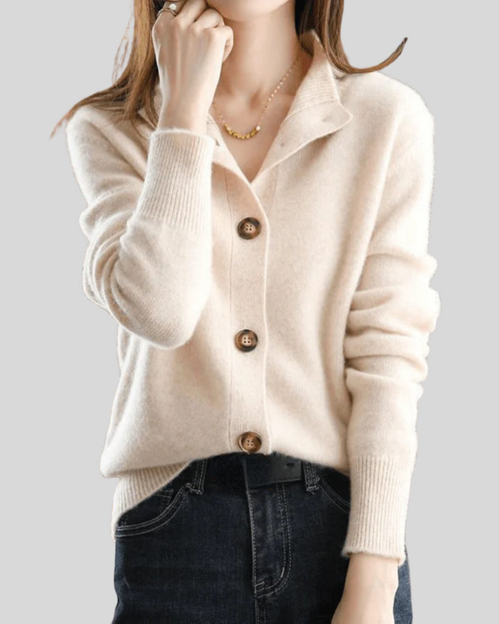 Claire | Retro-Style Cashmere Cardigan 0