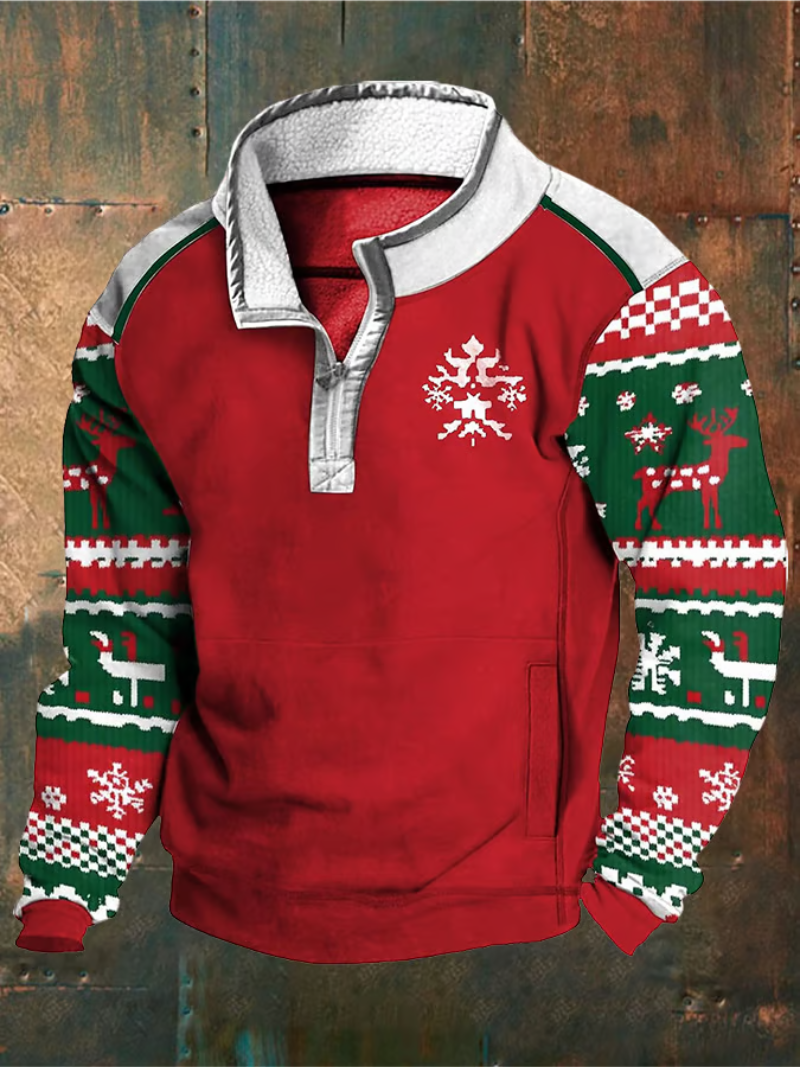 Dario - Warm Christmas sweater with reindeer pattern 0