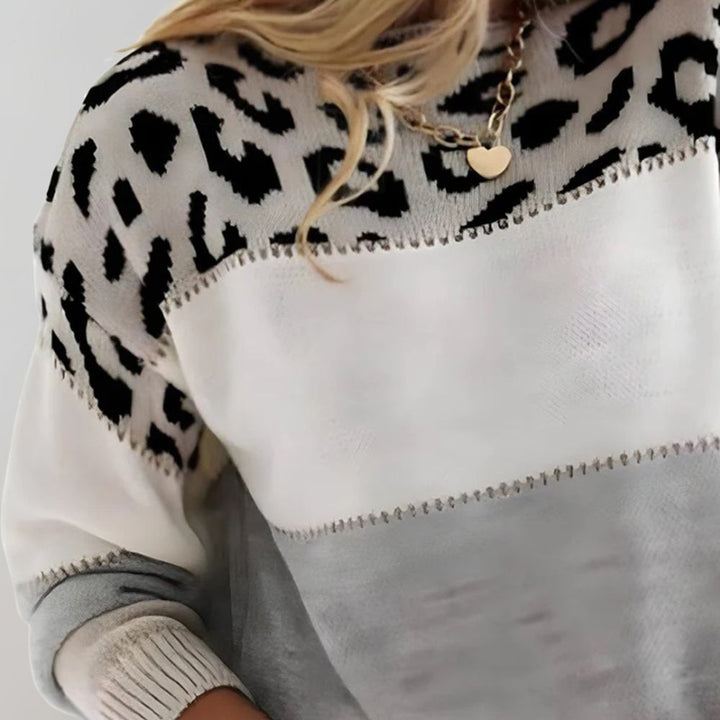 Diane | Leopard Accent Knit Sweater 1
