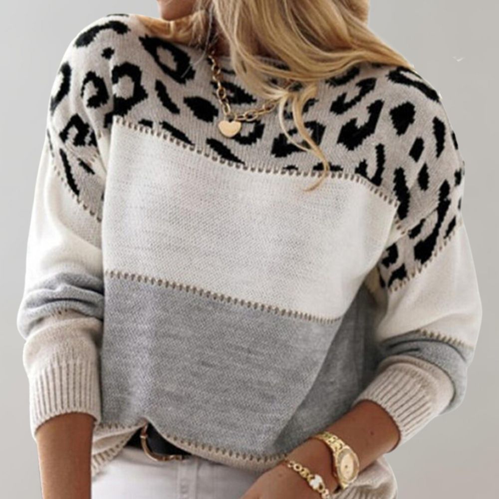 Diane | Leopard Accent Knit Sweater 2