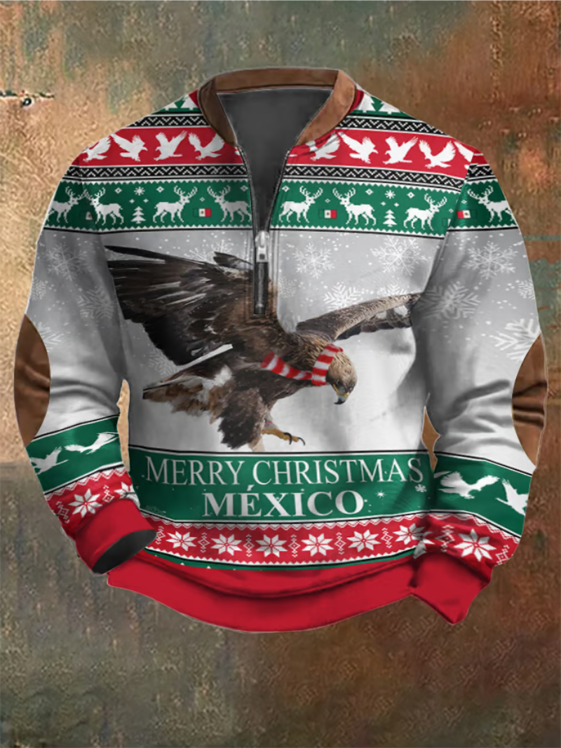 Diego - Christmas sweater with eagle print 0