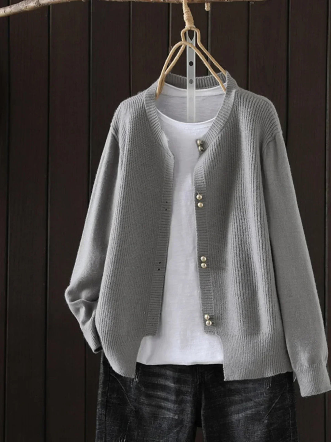 ELARA | PEARL-BUTTON CARDIGAN 0