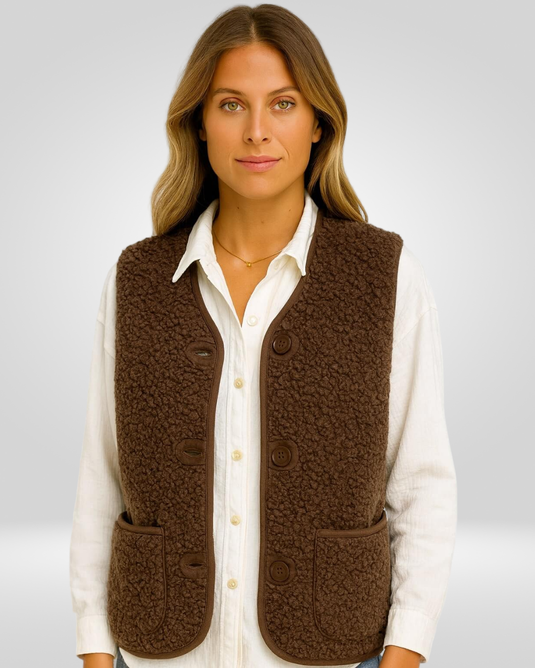 ELLA | Soft Wool Warm Vest with Buttons 0