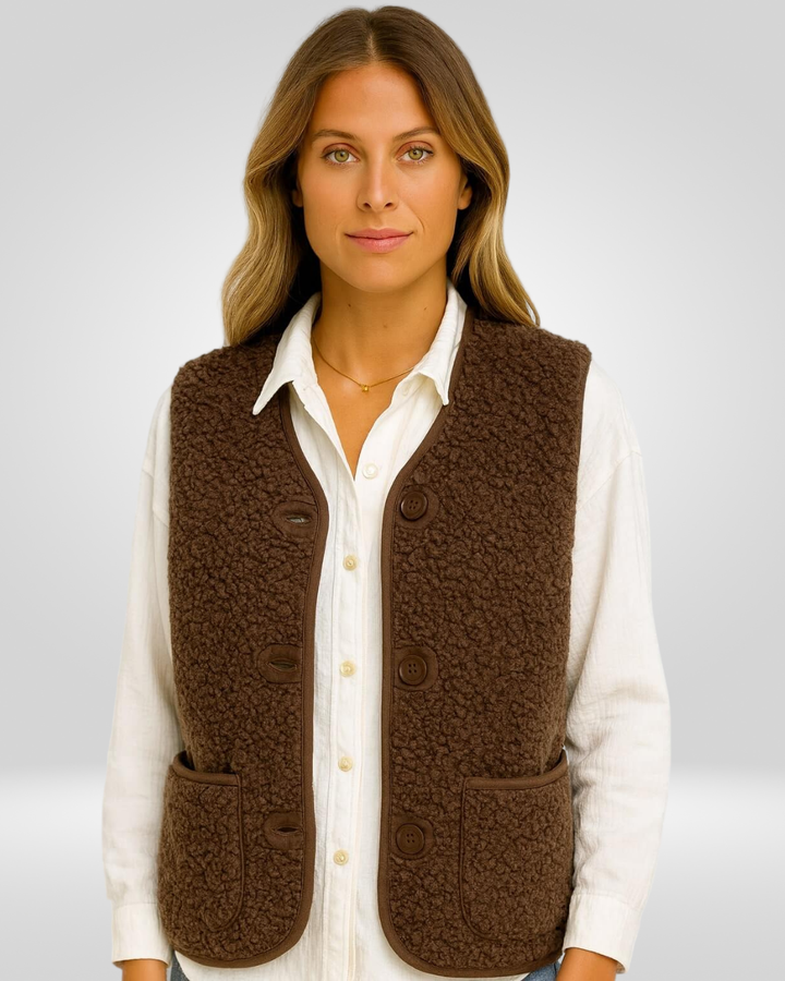 ELLA | Soft Wool Warm Vest with Buttons 0