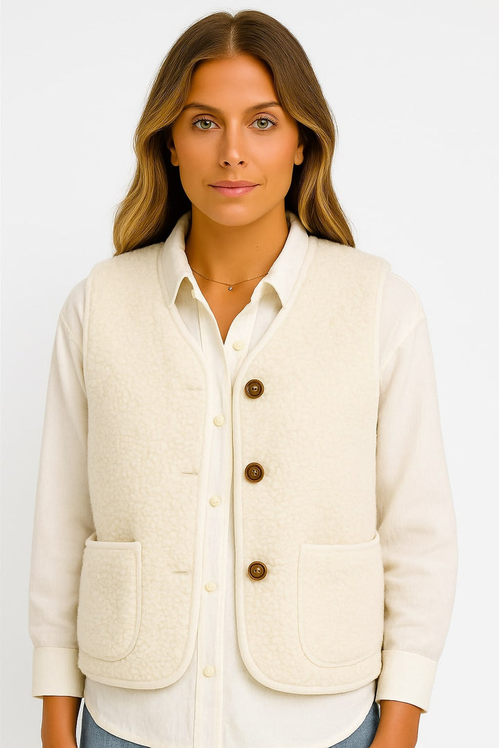 ELLA | Soft Wool Warm Vest with Buttons 1