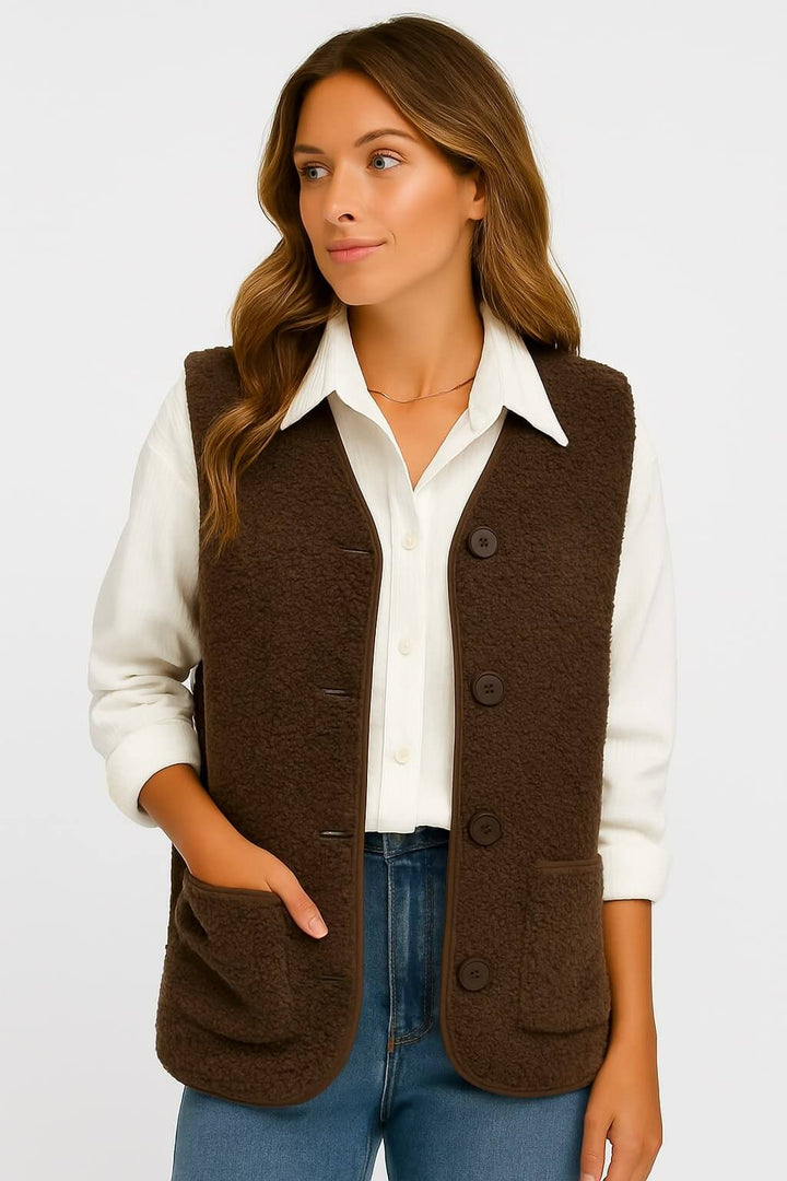 ELLA | Soft Wool Warm Vest with Buttons 3