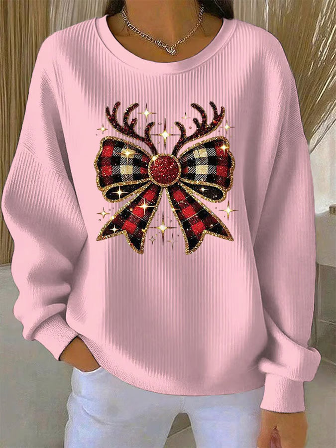 Elin - Christmas sweater with bow motif 2