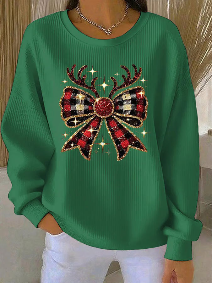 Elin - Christmas sweater with bow motif 3