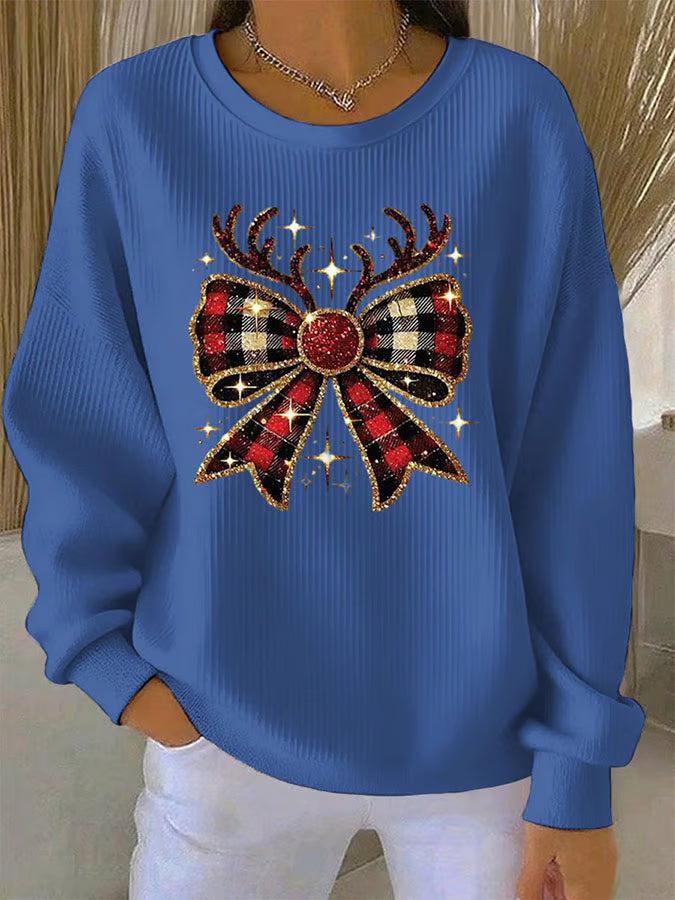 Elin - Christmas sweater with bow motif 4