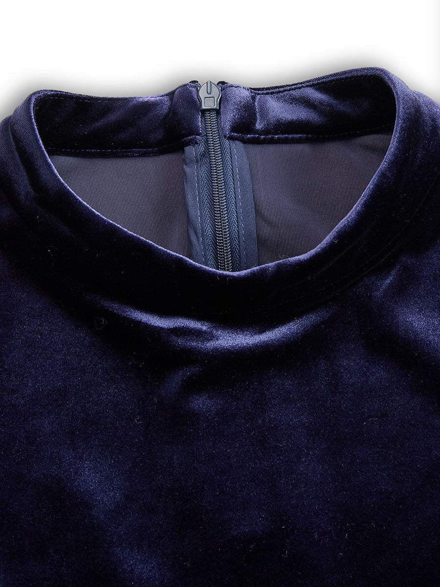 Elissa | Navy Blue Long-Sleeve Midi Dress 5