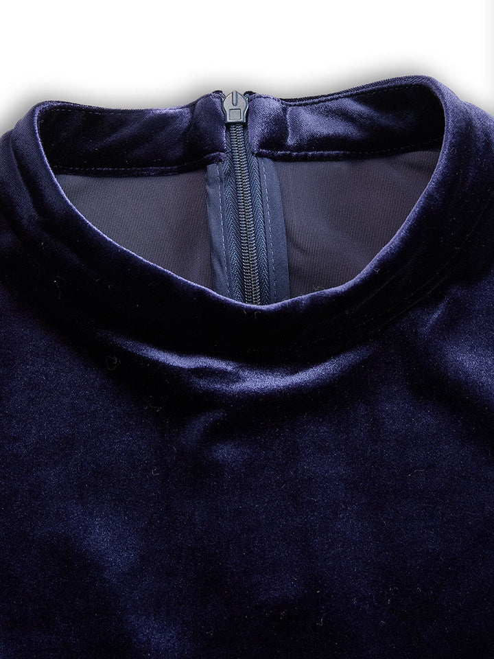 Elissa | Navy Blue Long-Sleeve Midi Dress 5