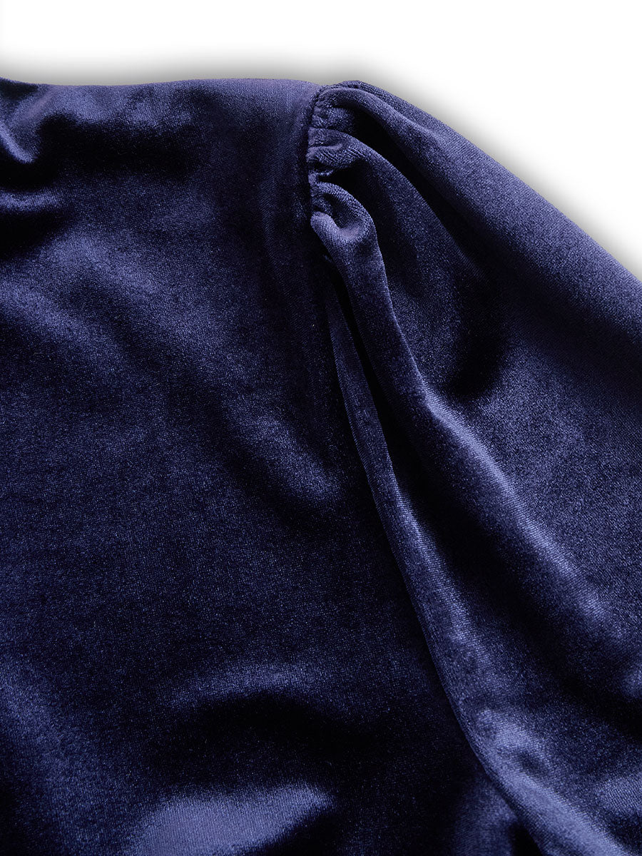 Elissa | Navy Blue Long-Sleeve Midi Dress 7