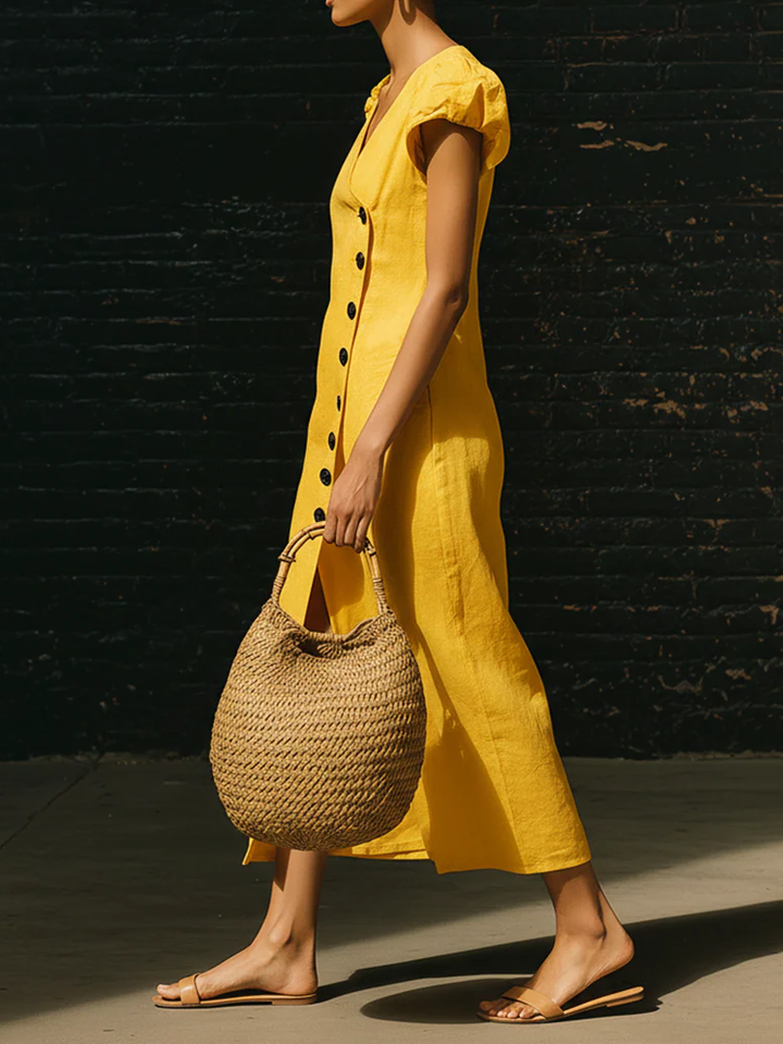 Emily™ | Elegant White Midi Dress 1