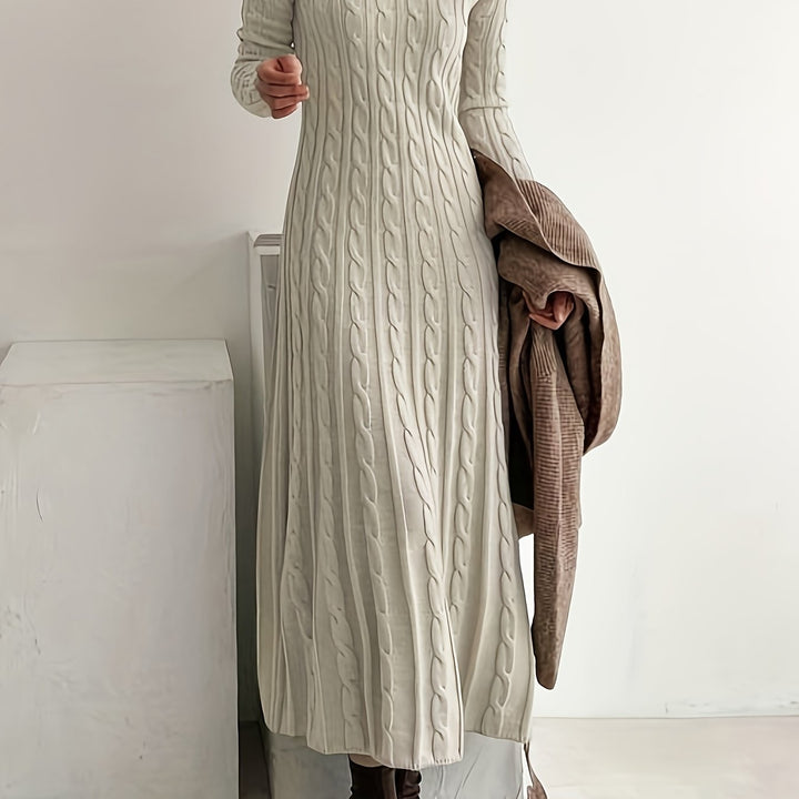 Evelyn | Cozy Cable-Knit Maxi Dress 0