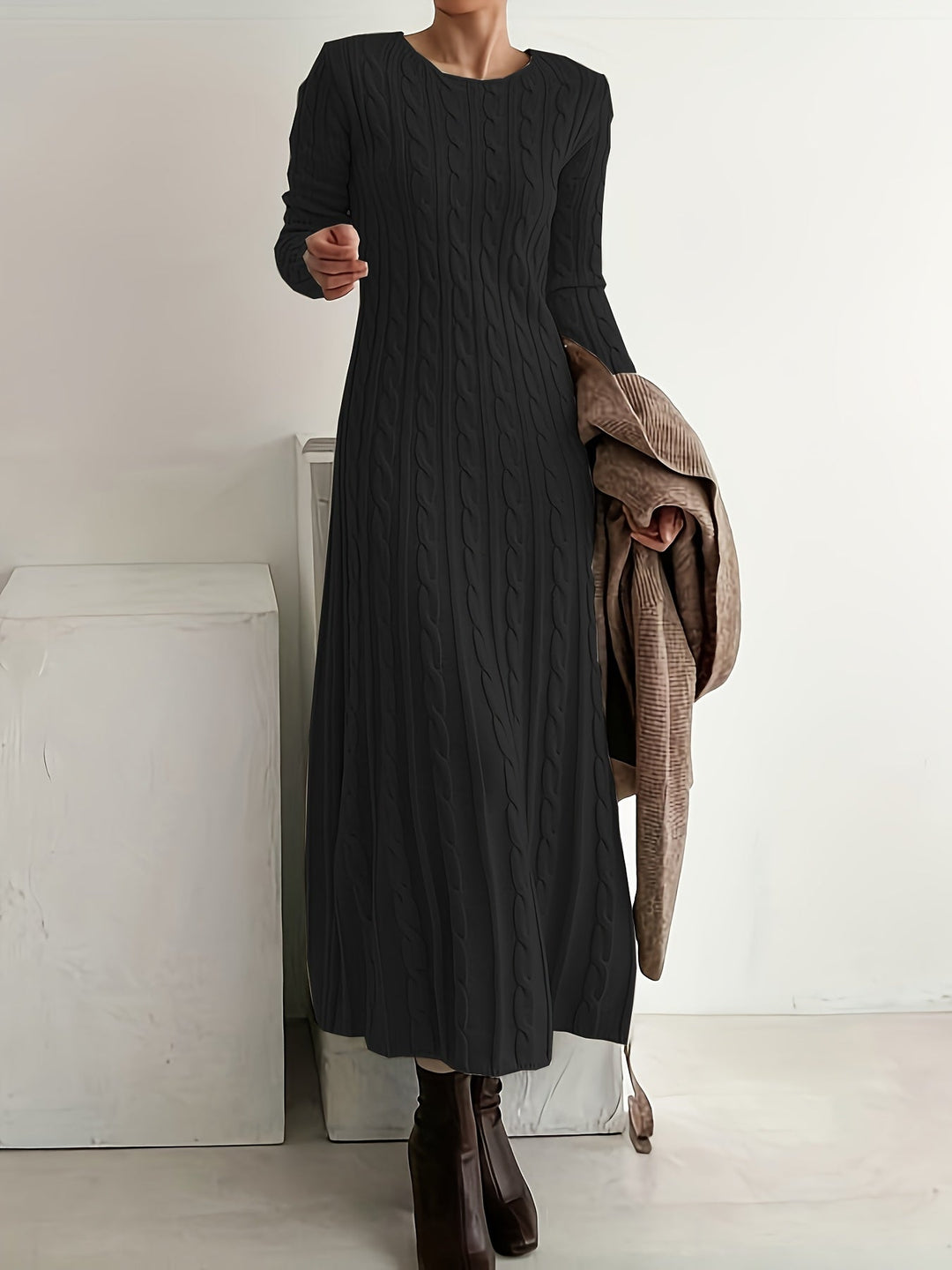 Evelyn | Cozy Cable-Knit Maxi Dress 4