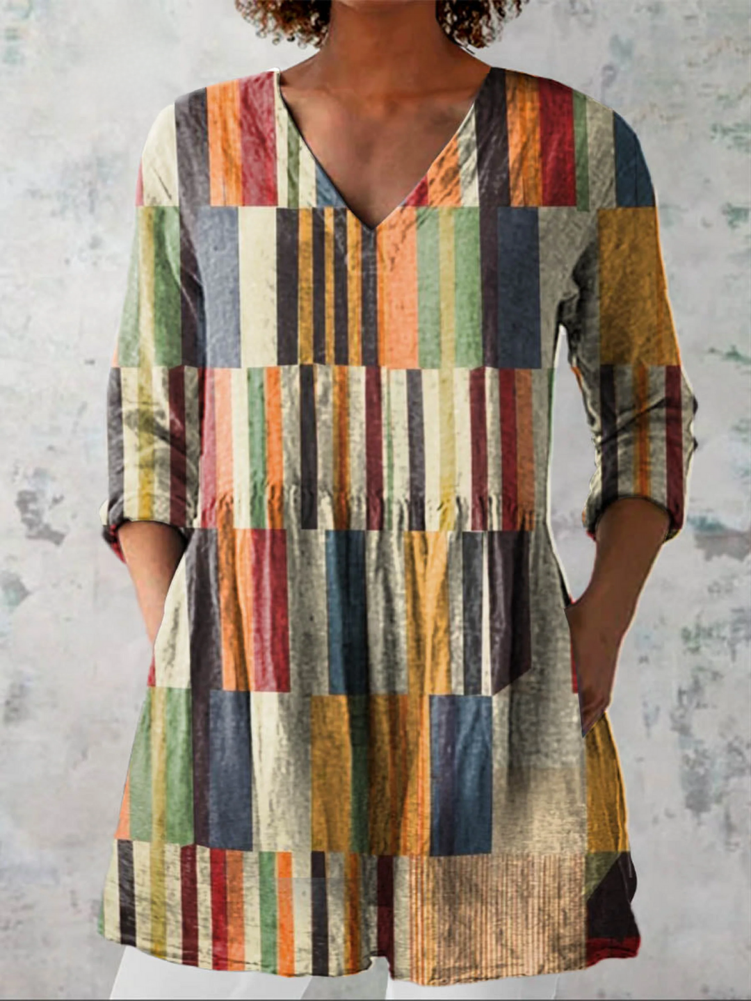 Farrah | Long V-Neck Shirt 0