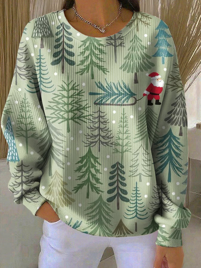 Fenna - Christmas sweater with pine print 0