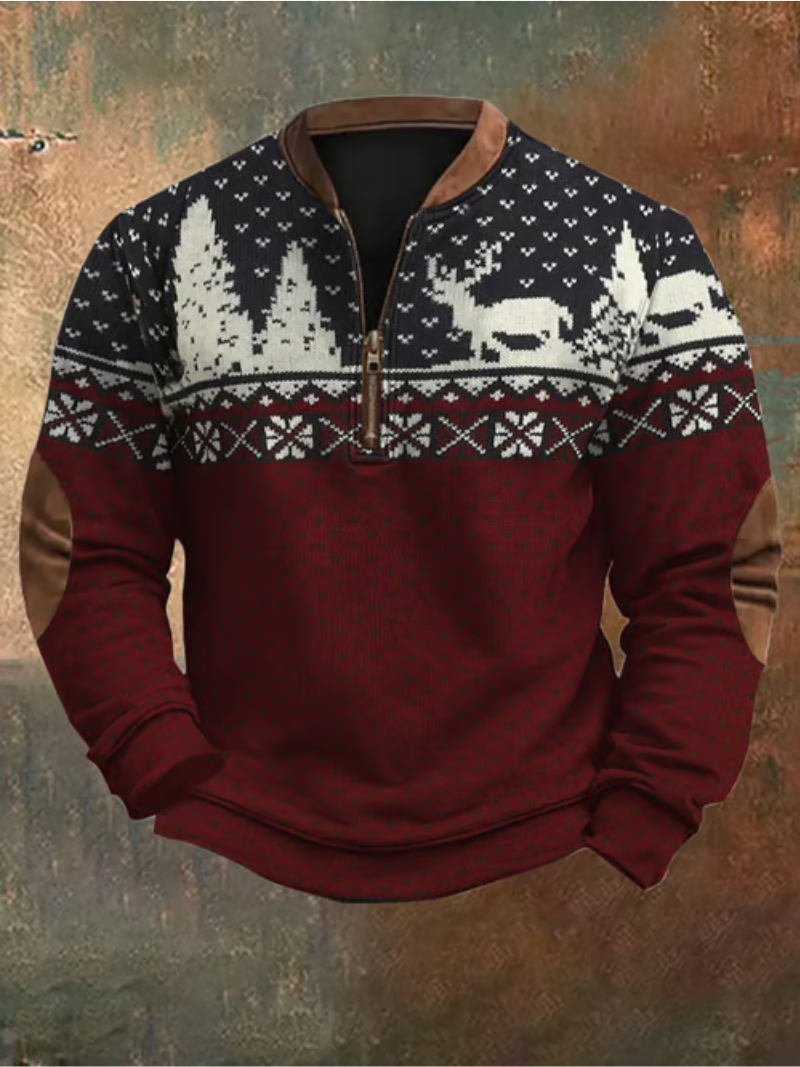 Hugo - Winter sweater with reindeer motif 0