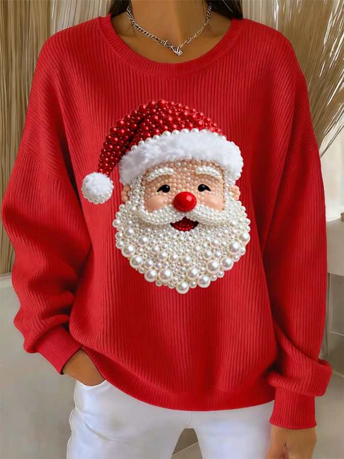 Isa - Christmas sweater with pearl Santa Claus 0