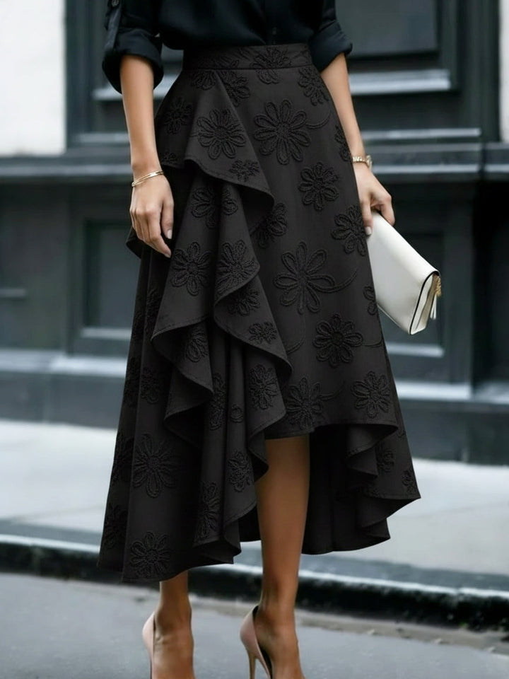 Isabel | Elegant Midi Skirt With Asymmetrical Design 2