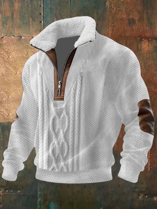 Jack - Zip-Up Sweater with a High Fur-Trimmed Collar 0