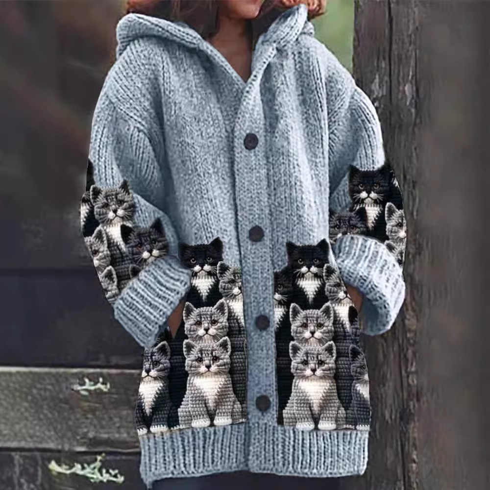 Jasmin | Cat Print Cardigan 0