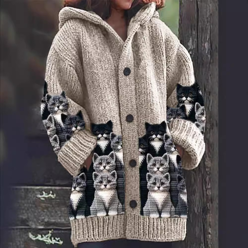 Jasmin | Cat Print Cardigan 1