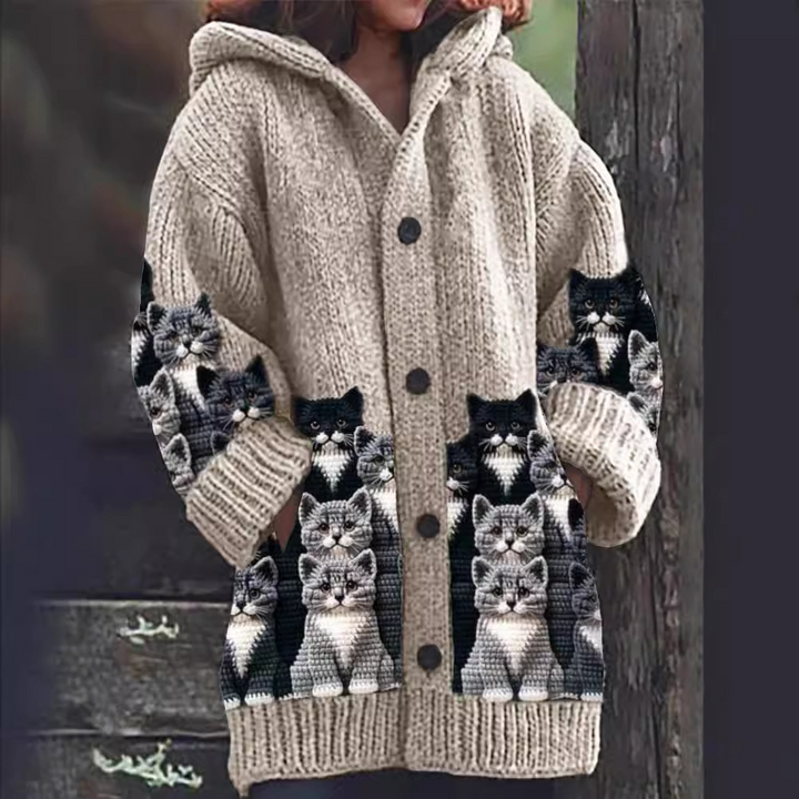 Jasmin | Cat Print Cardigan 1