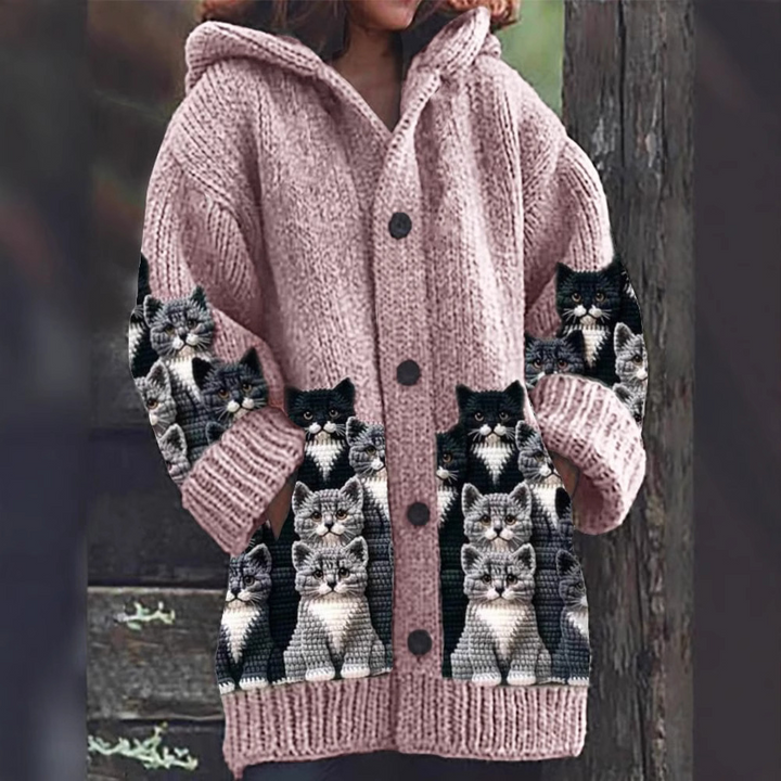 Jasmin | Cat Print Cardigan 2