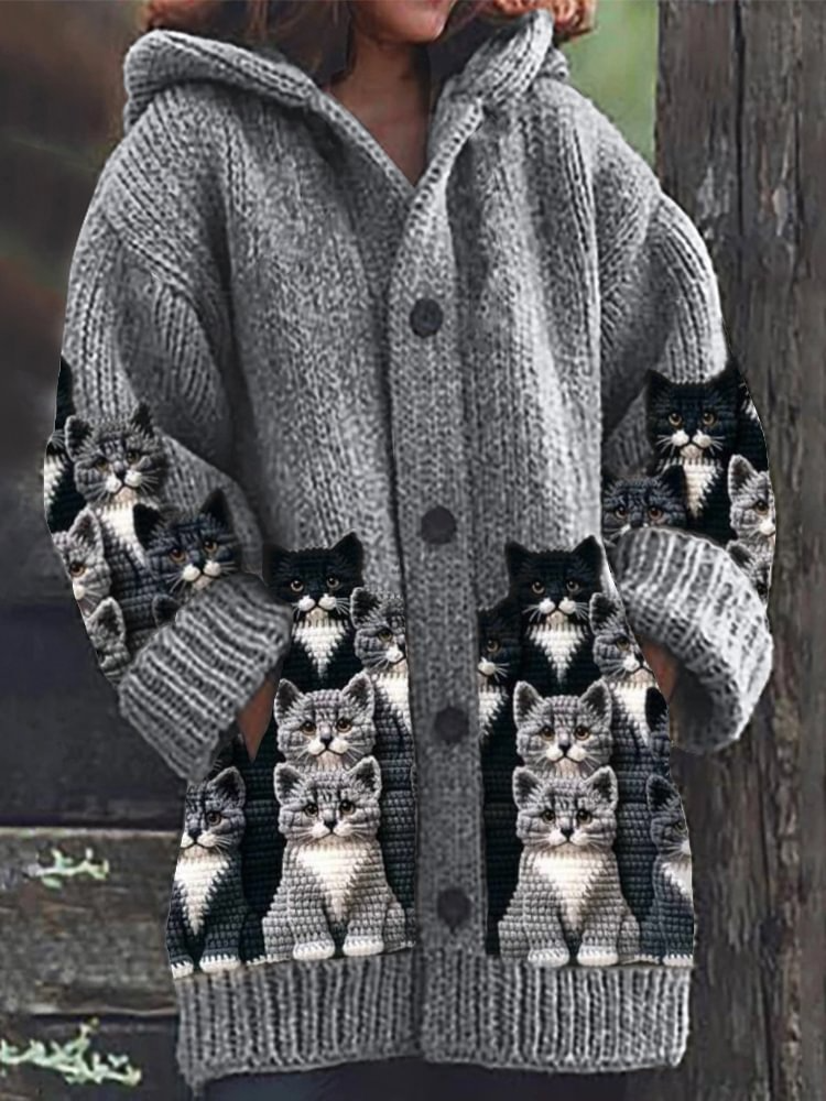 Jasmin | Cat Print Cardigan 3